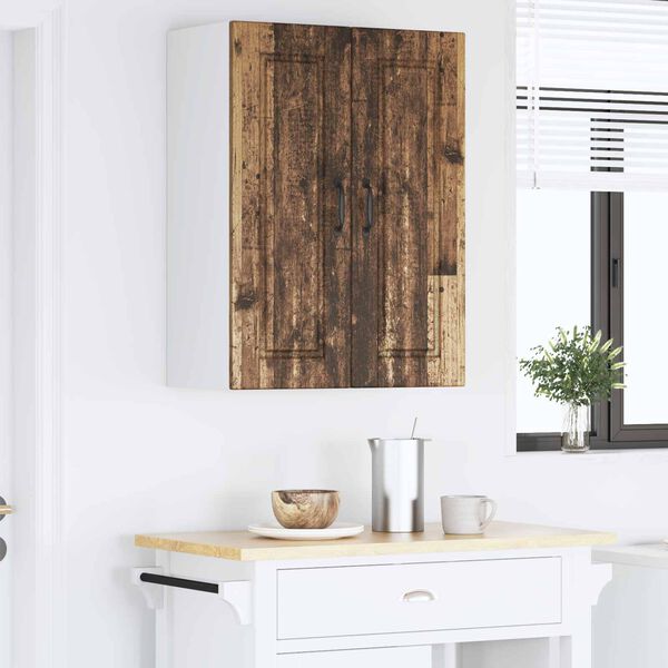 vidaXL Szafka kuchenna z p&oacute;łką z drzwiami Stare drewno 60 x 31 x 80 cm