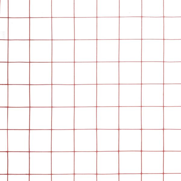 vidaXL Ogrodzenie z siatki, stal i PVC, 10x0,5 m, czerwone