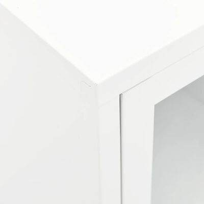 vidaXL Szafka pod telewizor, biała, 105x35x52 cm, stal i szkło