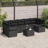 vidaXL Zestaw Sof 8 pcs Czarny polirattan