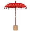 vidaXL Baliński Parasol z Bazą Czerwony 185 x 185 x 260 cm