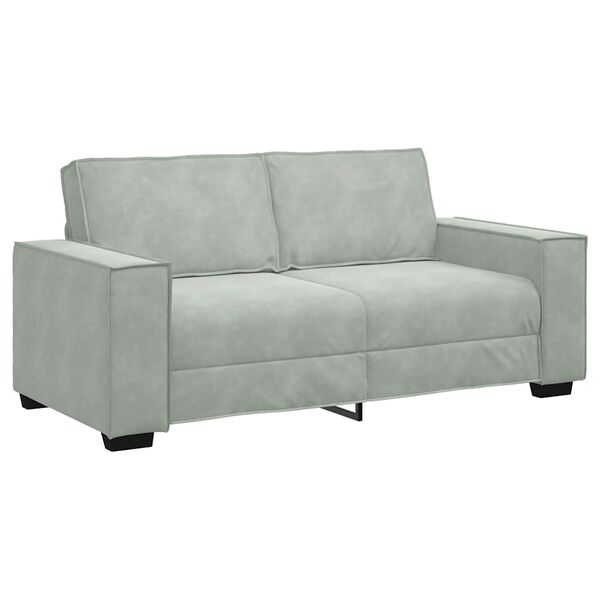 vidaXL Sofa 2-osobowa, jasnoszara, 140 cm, tapicerowana aksamitem