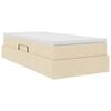 vidaXL Ł&oacute;żko z miejscem na przechowywanie i materacem Kremowy