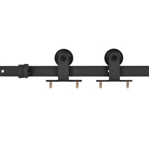 vidaXL System do montażu drzwi przesuwnych SKIEN, 183 cm, stal, czarny