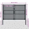 vidaXL Brama ogrodzeniowa Double Door Fence Fur Steel 300x200 cm Antracyt