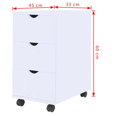 vidaXL Szafka z szufladami, 33 x 45 x 60 cm, biała