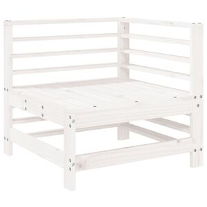 vidaXL Ogrodowa sofa narożna, biała, lite drewno sosnowe