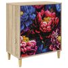 vidaXL Komoda z szufladami KIEL Ciemny nadruk peonii 66 x 36,5 x 75 cm