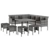 vidaXL 6-cz. zestaw mebli ogrodowych z poduszkami, szary, rattan PE