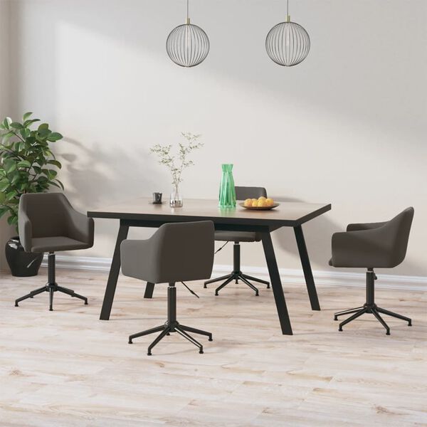 vidaXL Obrotowe krzesła stołowe, 4 szt., ciemnoszare, obite aksamitem