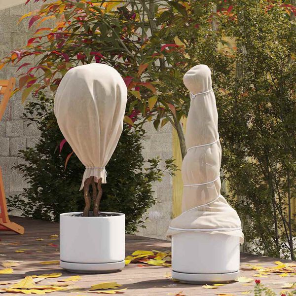 vidaXL Fleece Ochronny dla Roślin Przed Mrozem Beżowy 100 x 1,6 m