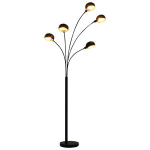 vidaXL Lampa stojąca, 200 cm, 5 x E14, czarno-złota