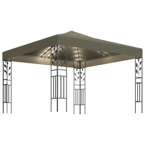 vidaXL Altana ze sznurem lampek LED, 3x3 m, kolor taupe
