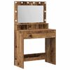 vidaXL Toaletka Stare drewno 75,5 x 41 x 135 cm Drewno inżynieryjne