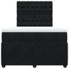 vidaXL Ł&oacute;żko kontynentalne z materacem, czarne, 120x190 cm, aksamit