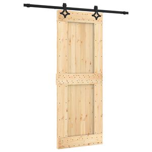 vidaXL Drzwi przesuwne 80 x 210 cm Lite Drewno Sosnowe (Nieobrobione)