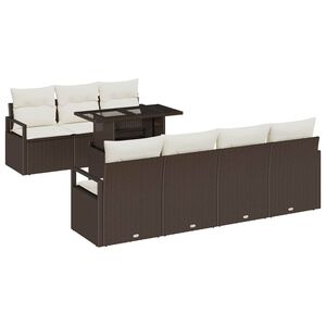vidaXL Zestaw Sof na Ogr&oacute;d z poduszką 8 pcs Brązowy Polirattan