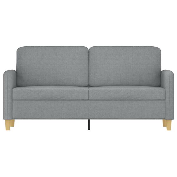 vidaXL Sofa 2-osobowa, jasnoszara, 140 cm, tapicerowana tkaniną
