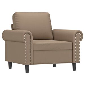vidaXL Fotel, kolor cappuccino, 60 cm, obity sztuczną sk&oacute;rą