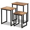 vidaXL Zestaw 3 stolików wsuwanych pod siebie, odzyskane drewno tekowe