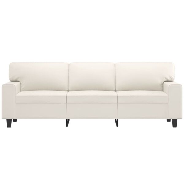 vidaXL 3-osobowa sofa, kremowa, 180 cm, sztuczna sk&oacute;ra