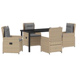 vidaXL Zestaw do jadalni w ogrodzie 5 pcs Beżowy i jasnoszary