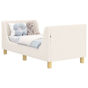 vidaXL Stelaż ł&oacute;żka dla malucha z oparciem kremowy 70 x 140 cm Boucl&eacute;