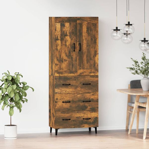 vidaXL Wysoka szafka, przydymiony dąb