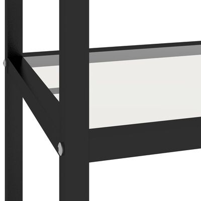 vidaXL Półka, przezroczysta/czarna, 100x36x90 cm, szkło hartowane