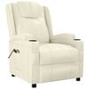 vidaXL Elektryczny fotel masujący, kremowy, obity sztuczną sk&oacute;rą