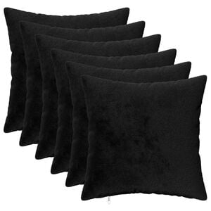 vidaXL Poszewka na poduszkę 6 pcs HEERLEN Czarny 30 x 30 cm Flanela