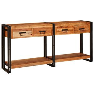 vidaXL Stoliki konsolowe 2 szt. Brązowy 161 x 33 x 75 cm