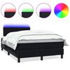 vidaXL Ł&oacute;żko kontynentalne z materacem i LED, czarne, 120x210 cm, aksamit