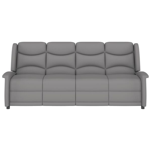 vidaXL Rozkładany fotel masujący, 4-os., jasnoszary, obity mikrofibrą