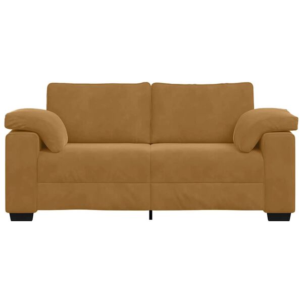 vidaXL Sofa dwuosobowa, brązowa, 180x77x82 cm, aksamit