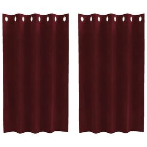 vidaXL Zasłony zaciemniające 2 szt. Czerwone wino 140 x 140 cm Welur