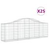 vidaXL Kosze gabionowe, 25 szt, 200x30x60/80 cm, galwanizowane żelazo
