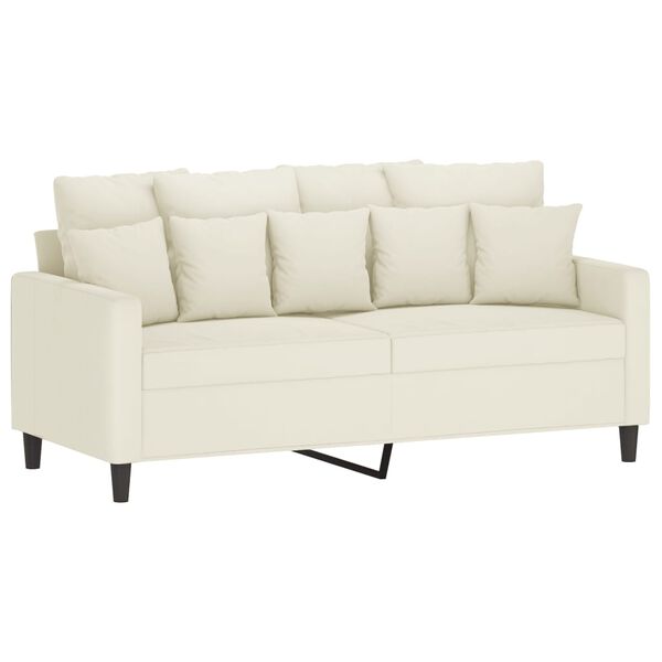 vidaXL Sofa 2-osobowa, kremowy, 140 cm, tapicerowana aksamitem