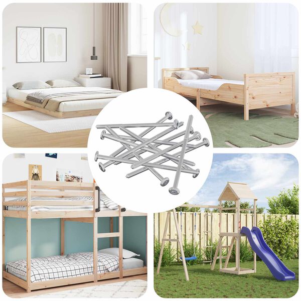 vidaXL Śruba 12 pcs Srebrny M6 x 120 mm Stal