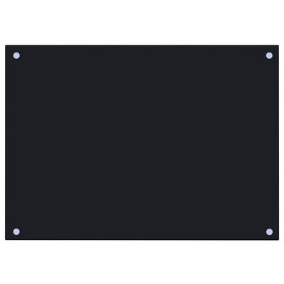 vidaXL Panel ochronny do kuchni, czarny, 70x50 cm, szkło hartowane