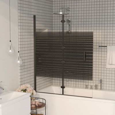 vidaXL Składana kabina prysznicowa, ESG, 120x140 cm, czarna