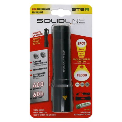 SOLIDLINE Akumulatorowa latarka ST8R z klipsem, 600 lm