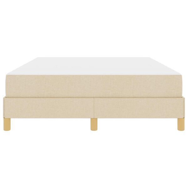 vidaXL Ł&oacute;żko sprężynowe z materacem Kremowy 140 x 200 cm tkanina