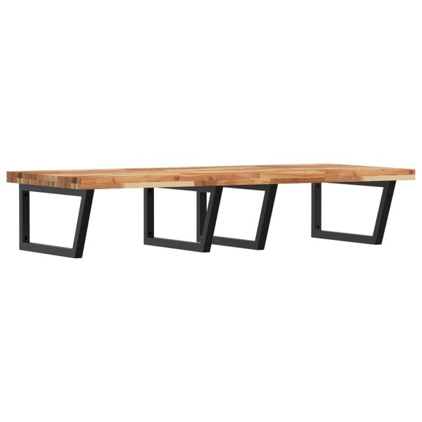 vidaXL P&oacute;łka ścienna pod umywalkę, stal i lite drewno akacjowe