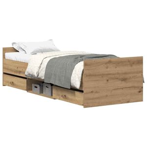 vidaXL Rama ł&oacute;żka bez materaca Artisan Oak 90x190cm Drewno klejone