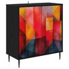 vidaXL Bufet HEESCH Czarny dąb 69 x 33 x 76 cm Drewno inżynieryjne