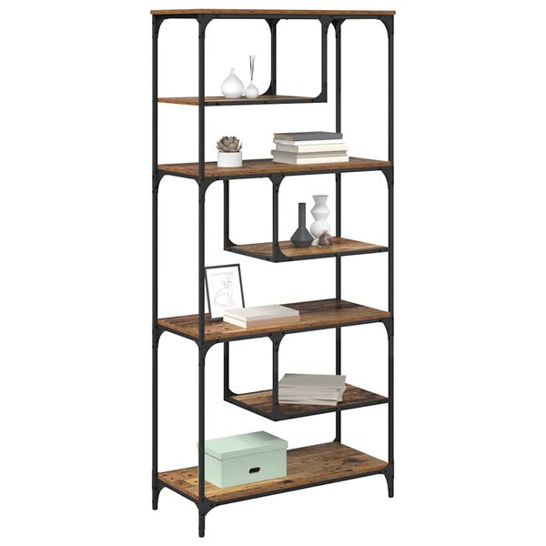 vidaXL P&oacute;łka na książki Stare drewno 81 x 36 x 176 cm