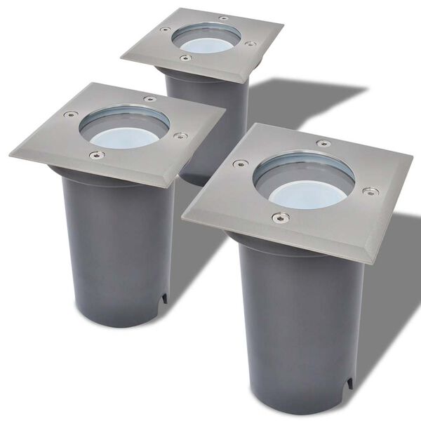 vidaXL Lampy najazdowe LED 3 szt. kwadratowe