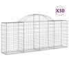 vidaXL Kosze gabionowe, 30 szt, 200x30x80/100 cm, galwanizowane żelazo