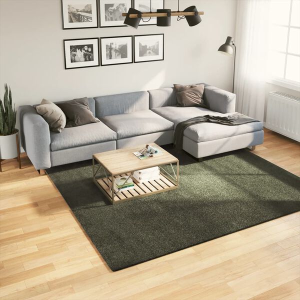 vidaXL Dywan HUARTE z kr&oacute;tkim włosiem, zielony, 240x240 cm